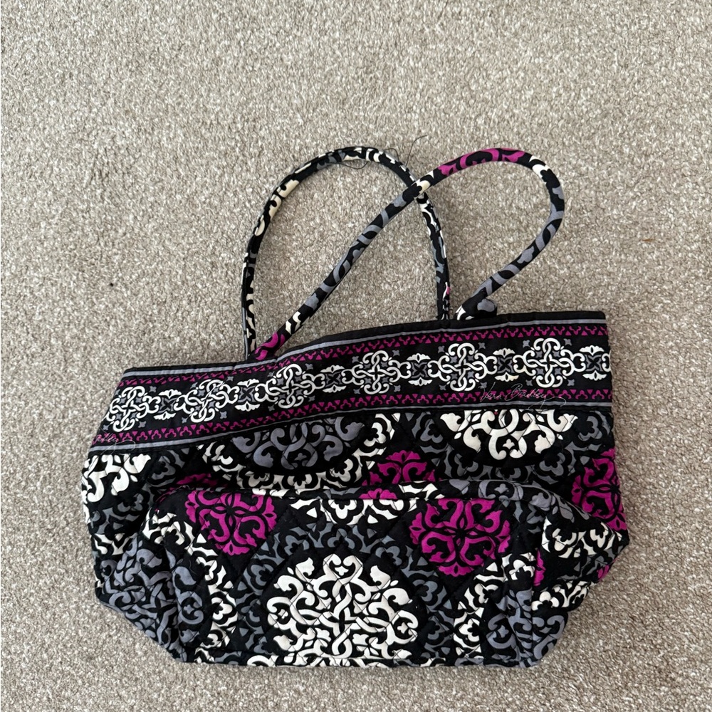 Vera Bradley Black and Pink Floral Tote